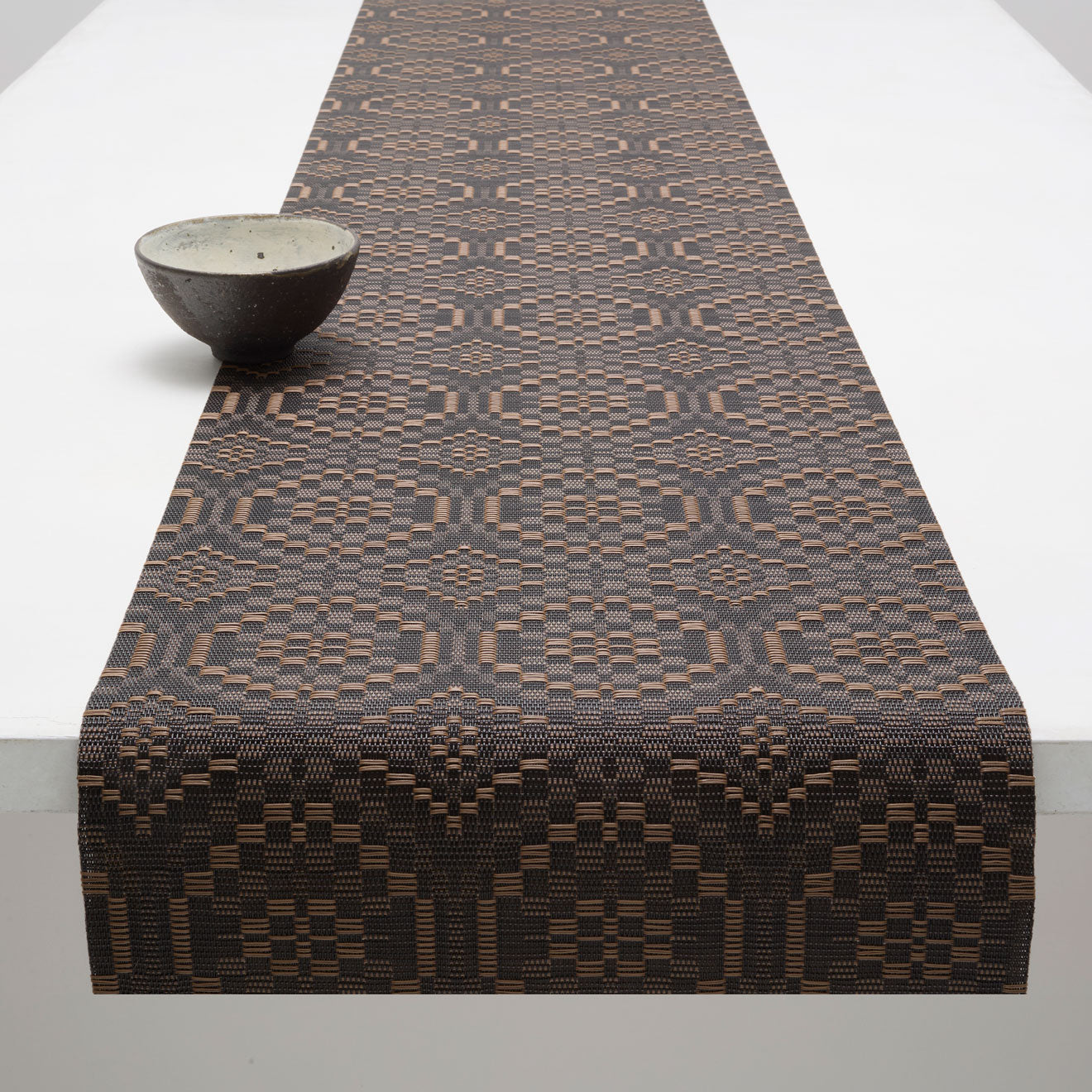 Detail image of Chilewich woven material showcasing texture, color, and pattern of the terrastrand yarn weave.