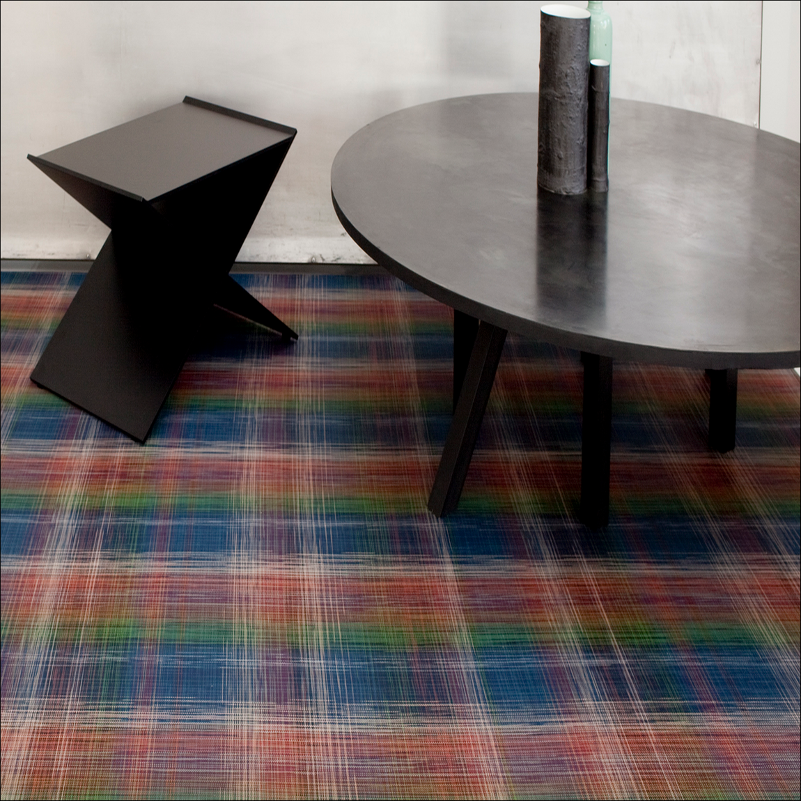 Plaid Installed Flooring - Multi