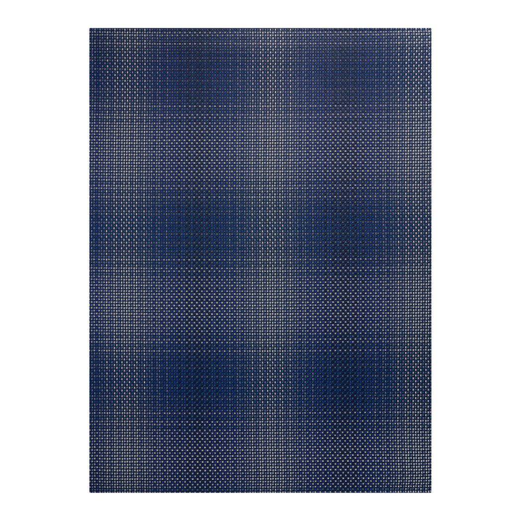Ocean Woven Floor Mat in Dark Navy Blue with Shades of Vivid Blue and Blue Green