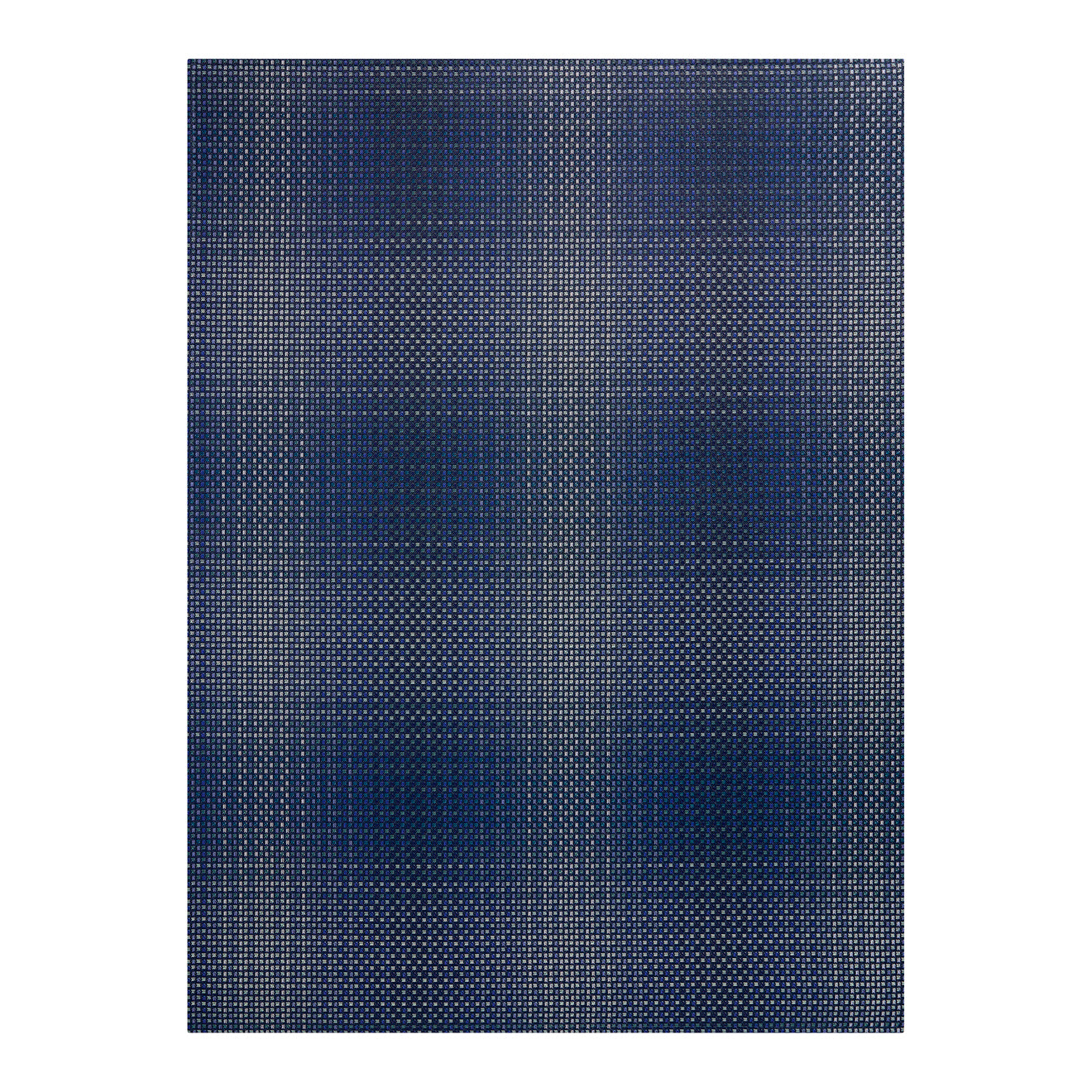 Ocean Woven Floor Mat in Dark Navy Blue with Shades of Vivid Blue and Blue Green