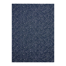 Indigo Woven Floor Mat in Dark Navy Blue Base with White, Lavender and Cool Green Accents