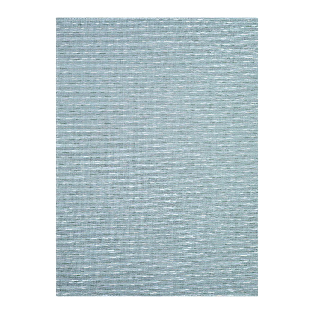 Mint Woven Floor Mat in Muted Midtone Blue Green Base with White, Lavender and Cool Green Accents