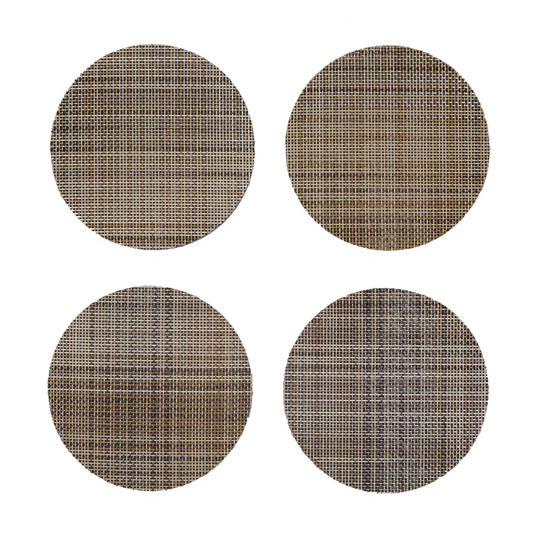 Plaid Coasters - Tan