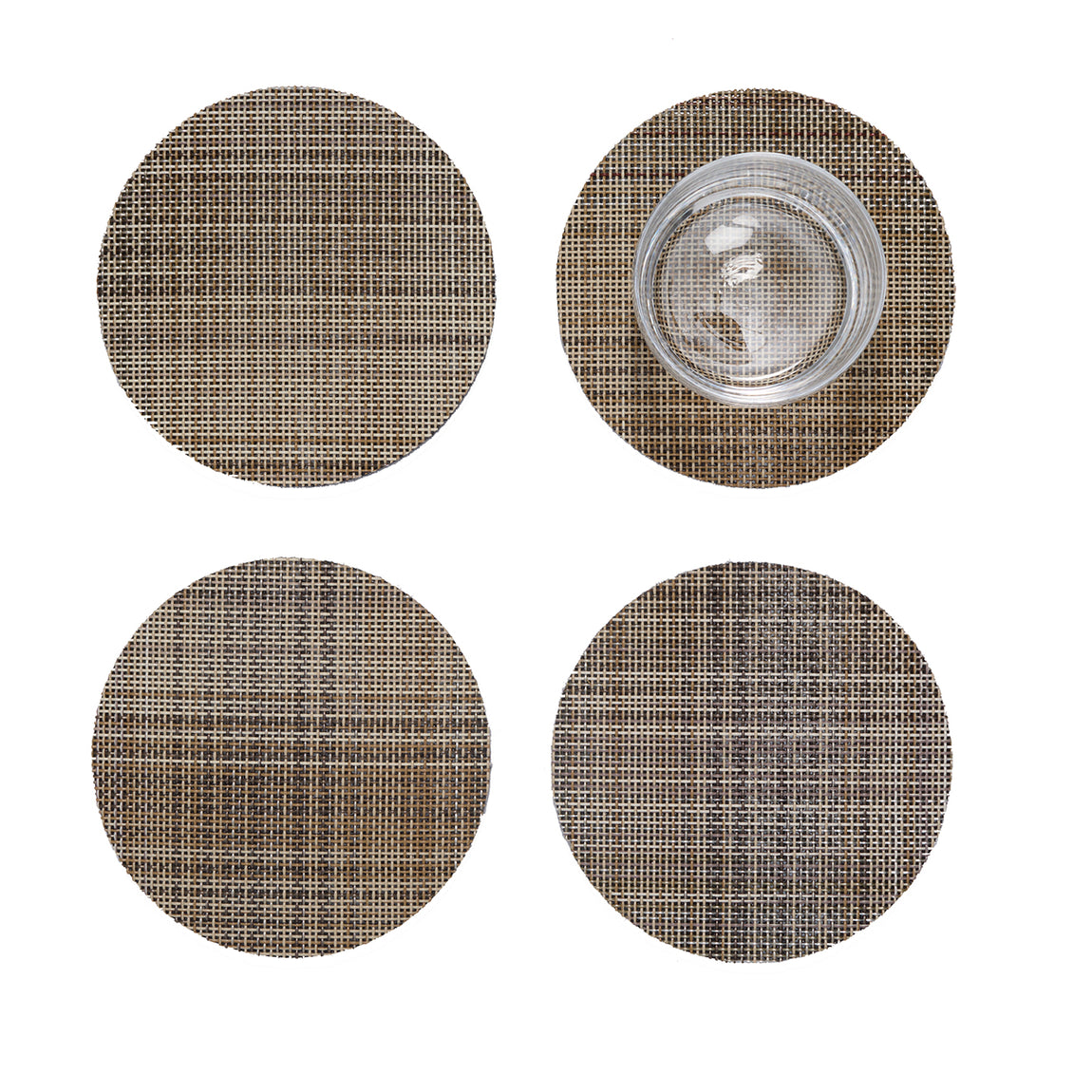 Plaid Coasters - Tan View 1