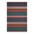 Chilewich striped woven mat with textured terrastrand yarn surface, featuring modern linear design and durable finish.