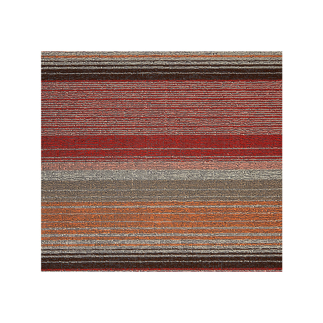 Paprika Shag Mat in Mix of Red, Orange, Light Neutral Beige and Greige