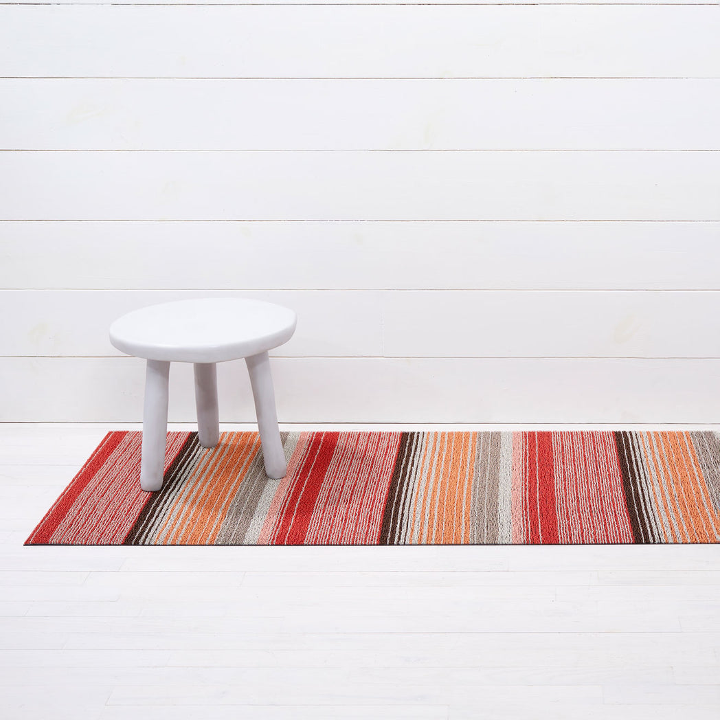 Pop Stripe Shag Mats - Paprika Runner