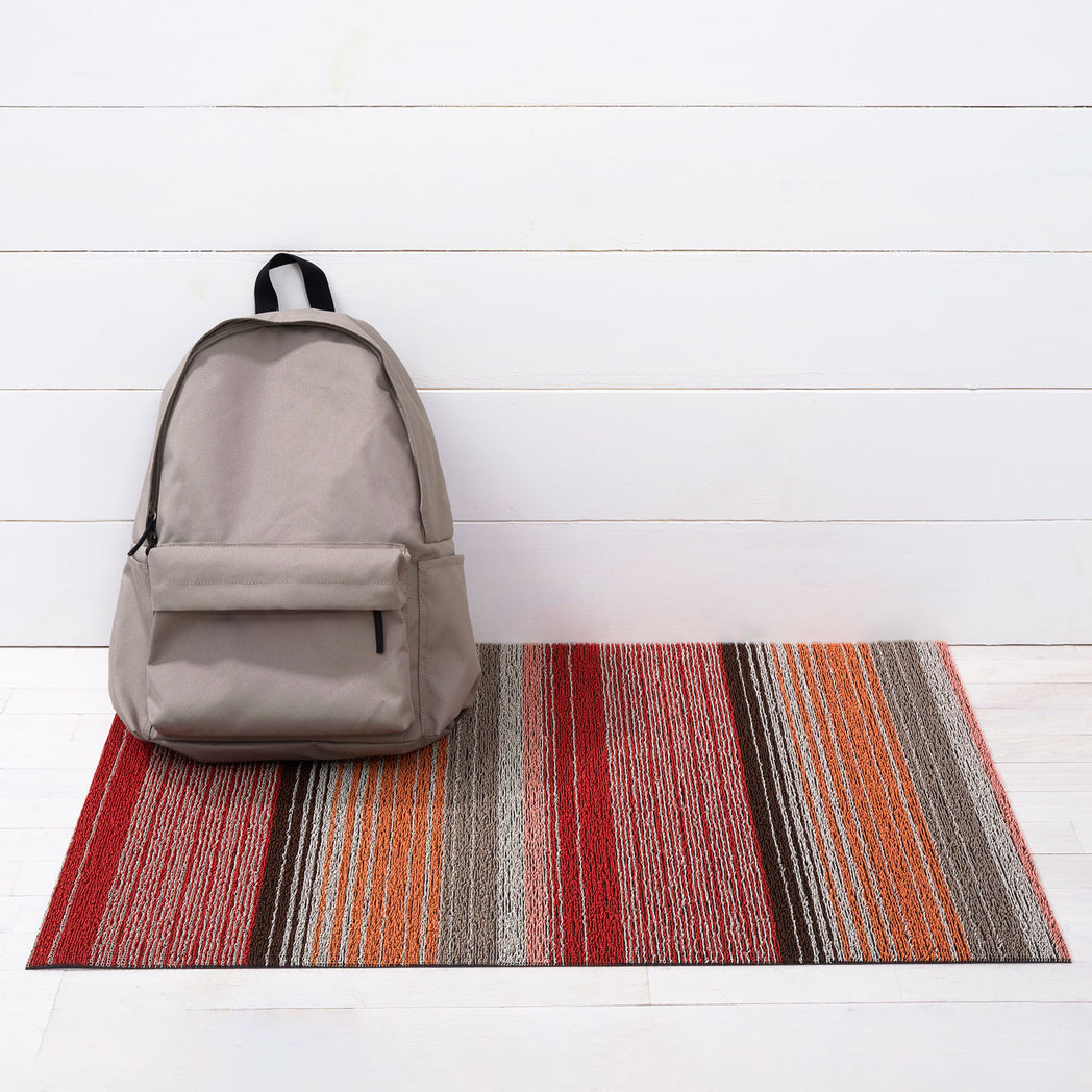 Pop Stripe Shag Mats - Paprika Utility Mat