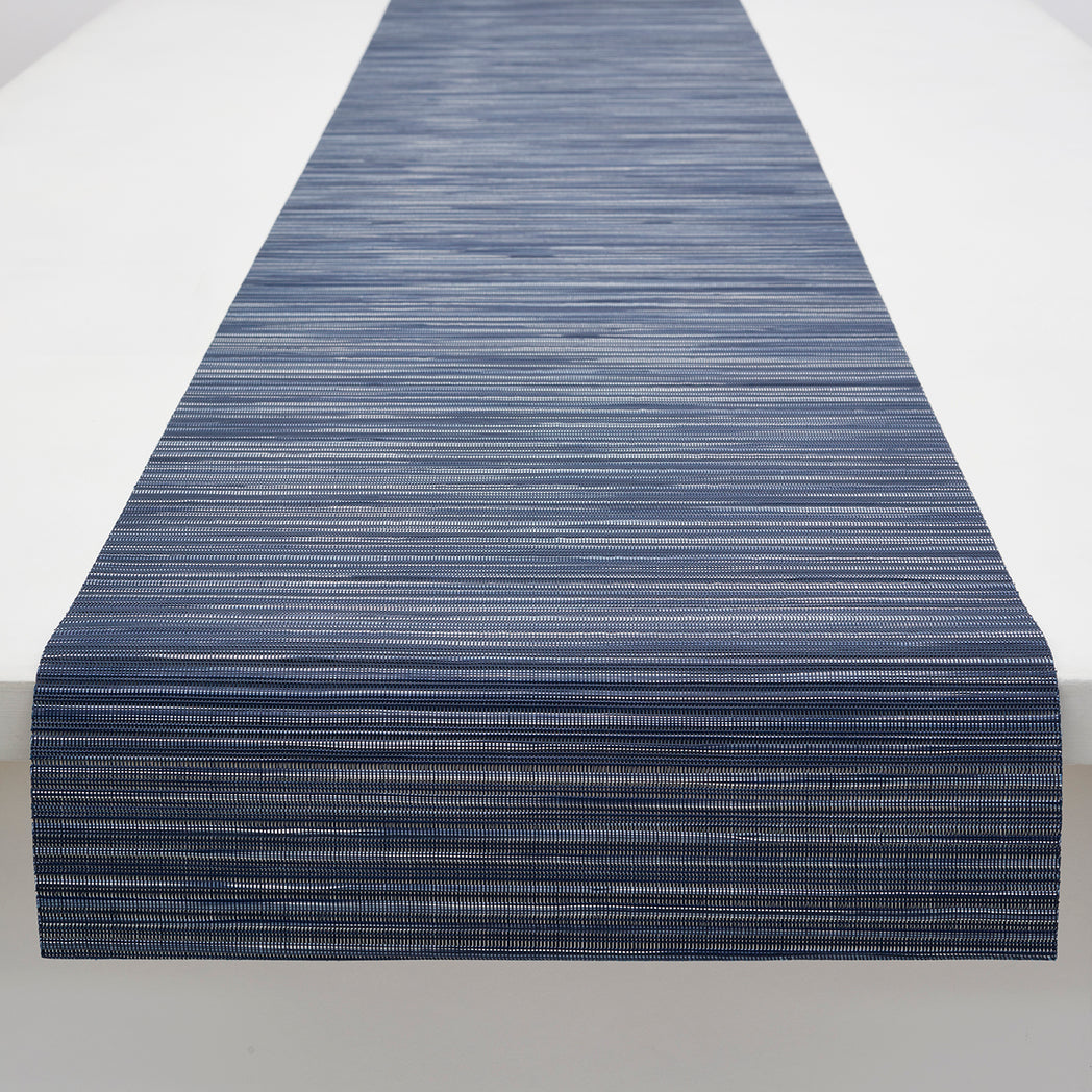 Rib Weave Table Runners - Indigo With Prop