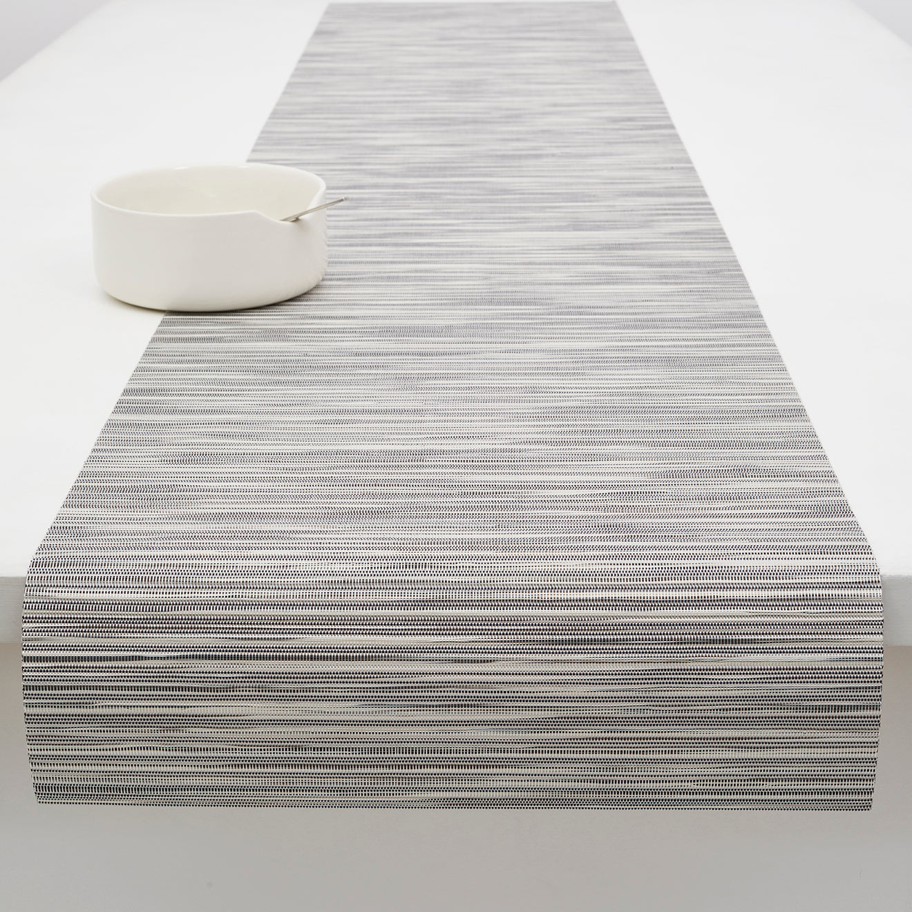 14'' x 72'' Table Runners in Dark Warm Grey With Metallic White