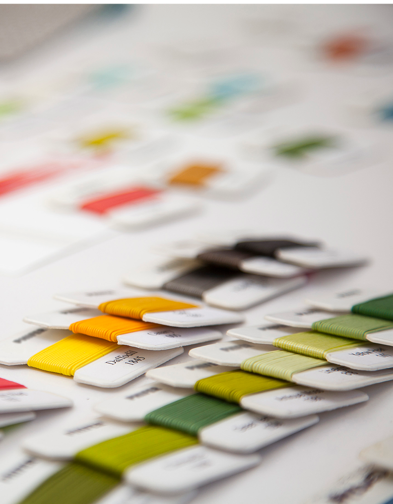 Detail image of Chilewich woven material showcasing texture, color, and pattern of the terrastrand yarn weave.