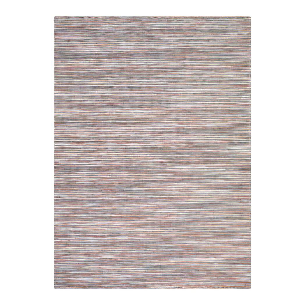 Spice Woven Floor Mat in Multicolor With Orange, Lavender, Green and Metallic White