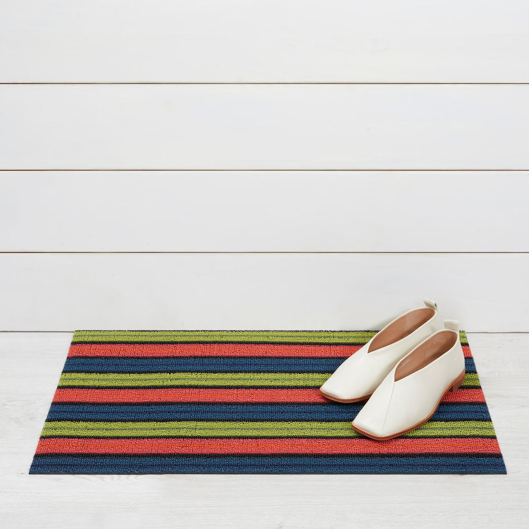 Ribbon Stripe Shag Mats - Limelight Doormat