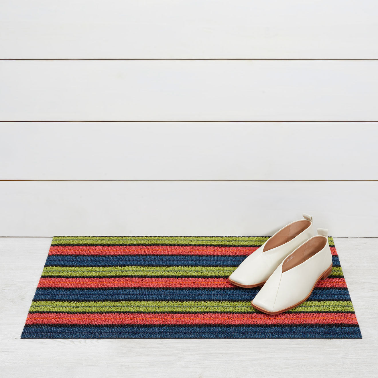 Ribbon Stripe Shag Mats - Limelight Doormat