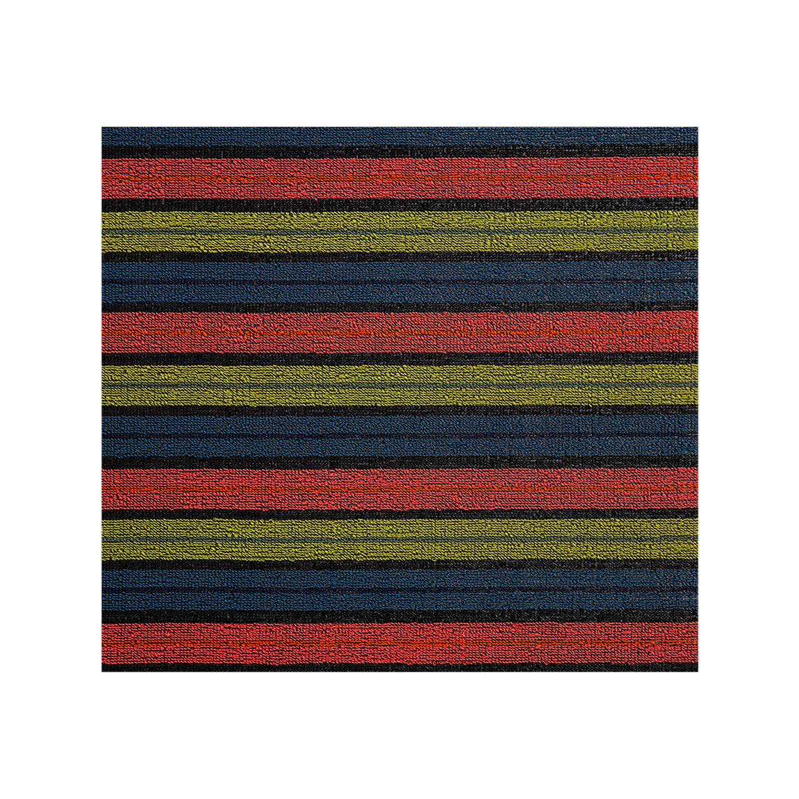 Ribbon Stripe Shag Mat Samples - Limelight View 1