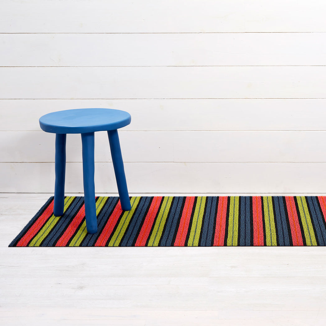 Ribbon Stripe Shag Mats - Limelight Runner