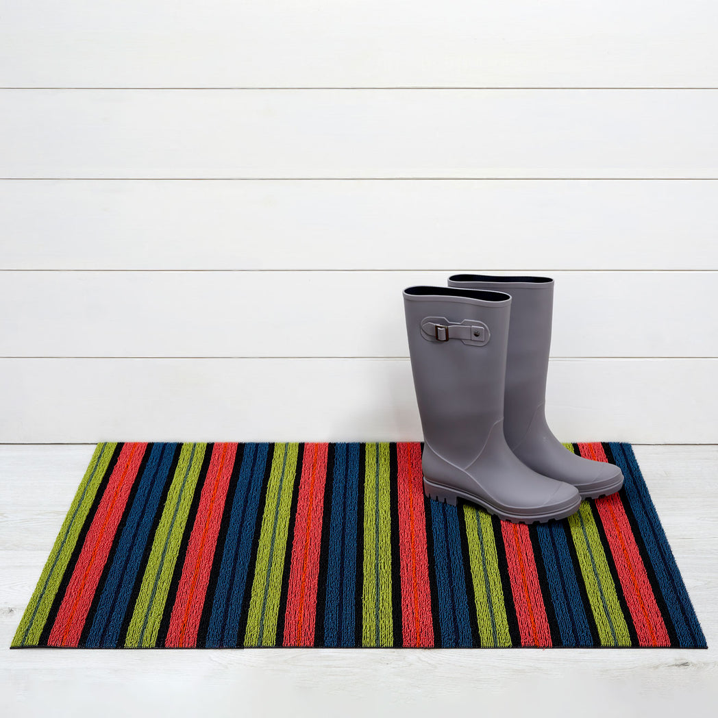 Ribbon Stripe Shag Mats - Limelight Utility Mat