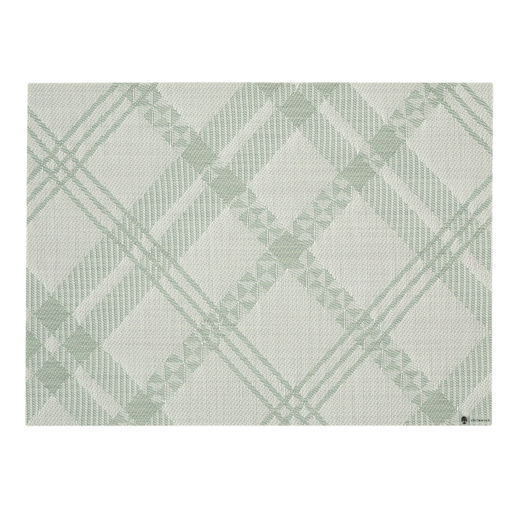 Abalone Placemats in Muted Light Blue Green with White