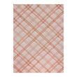Burnt Coral Woven Floor Mat in Muted Midtone Warm Red with White