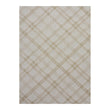 Flax Woven Floor Mat in Light Neutral Beige with White
