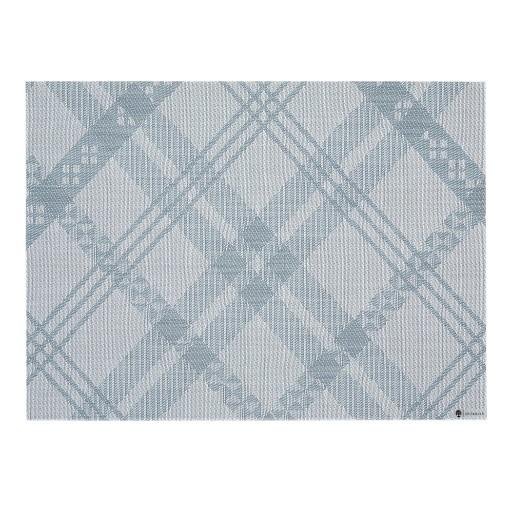Sea Placemats in Muted Light Blue with White