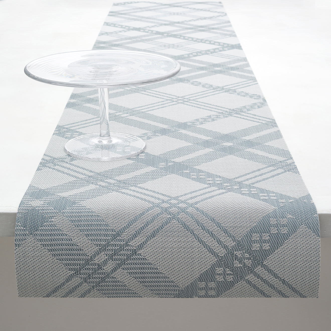 14'' x 72'' Table Runners in Muted Light Blue with Light Neutral Beige