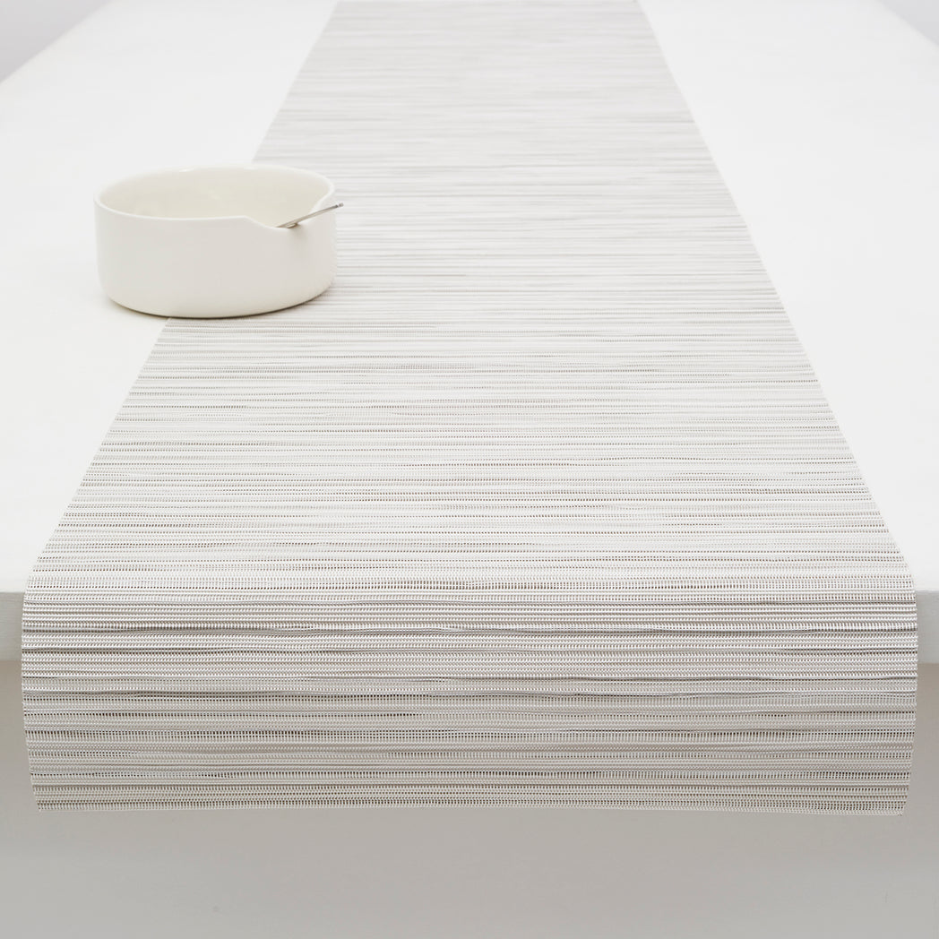 14'' x 72'' Table Runners in Light Greige With Metallic White
