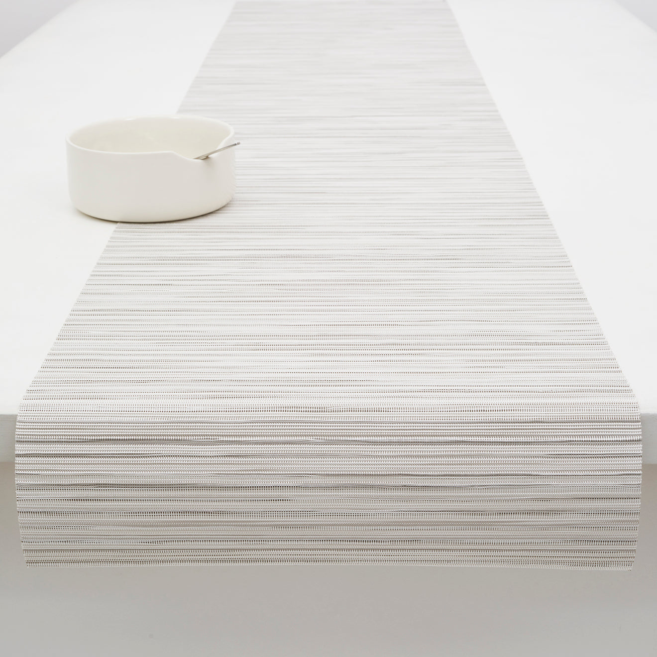 14'' x 72'' Table Runners in Light Greige With Metallic White