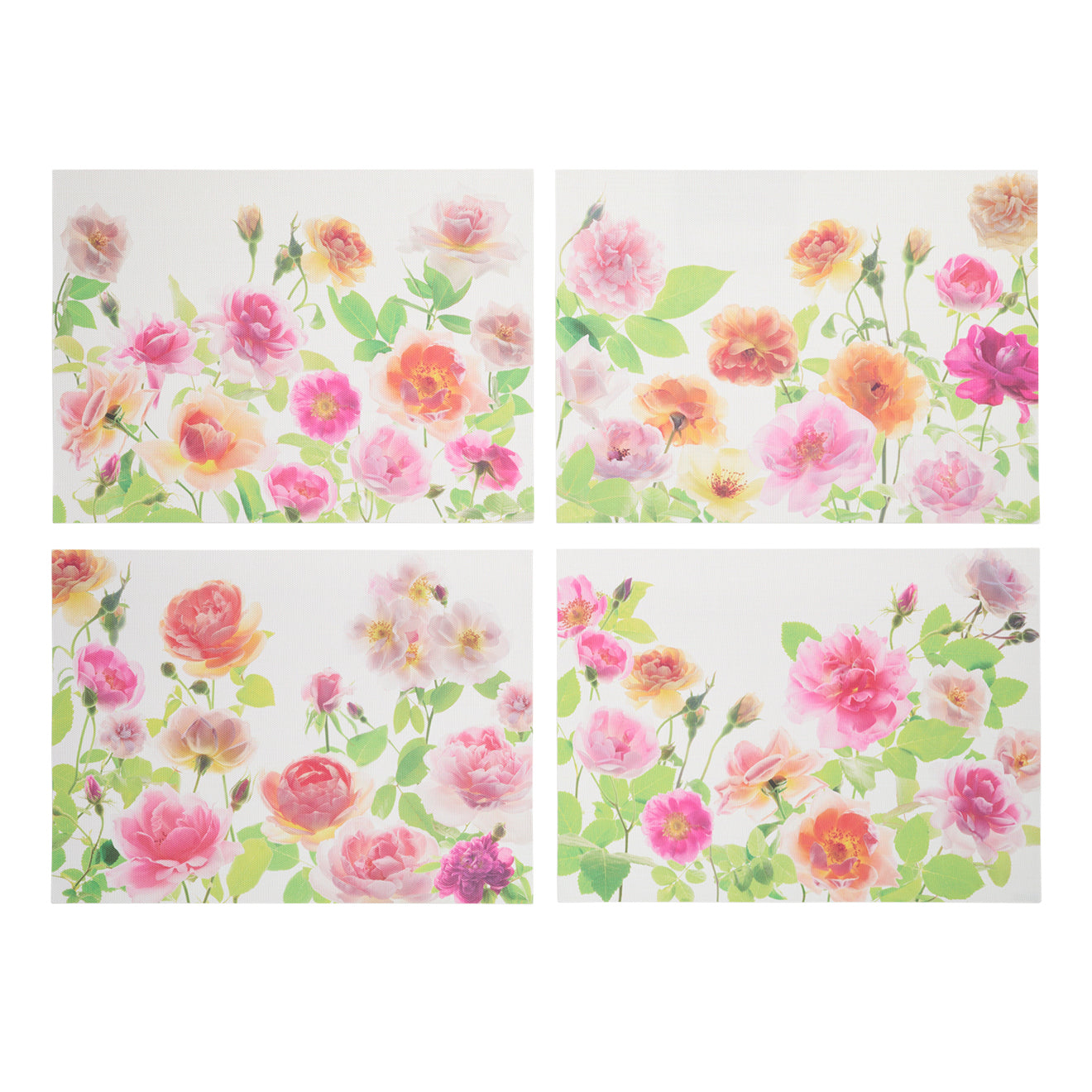 Multi Placemats in Vivid Pink, Orange, Yellow and Warm Green Tones