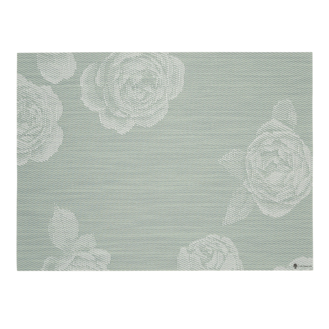 Abalone Placemats in Muted Light Blue Green with White