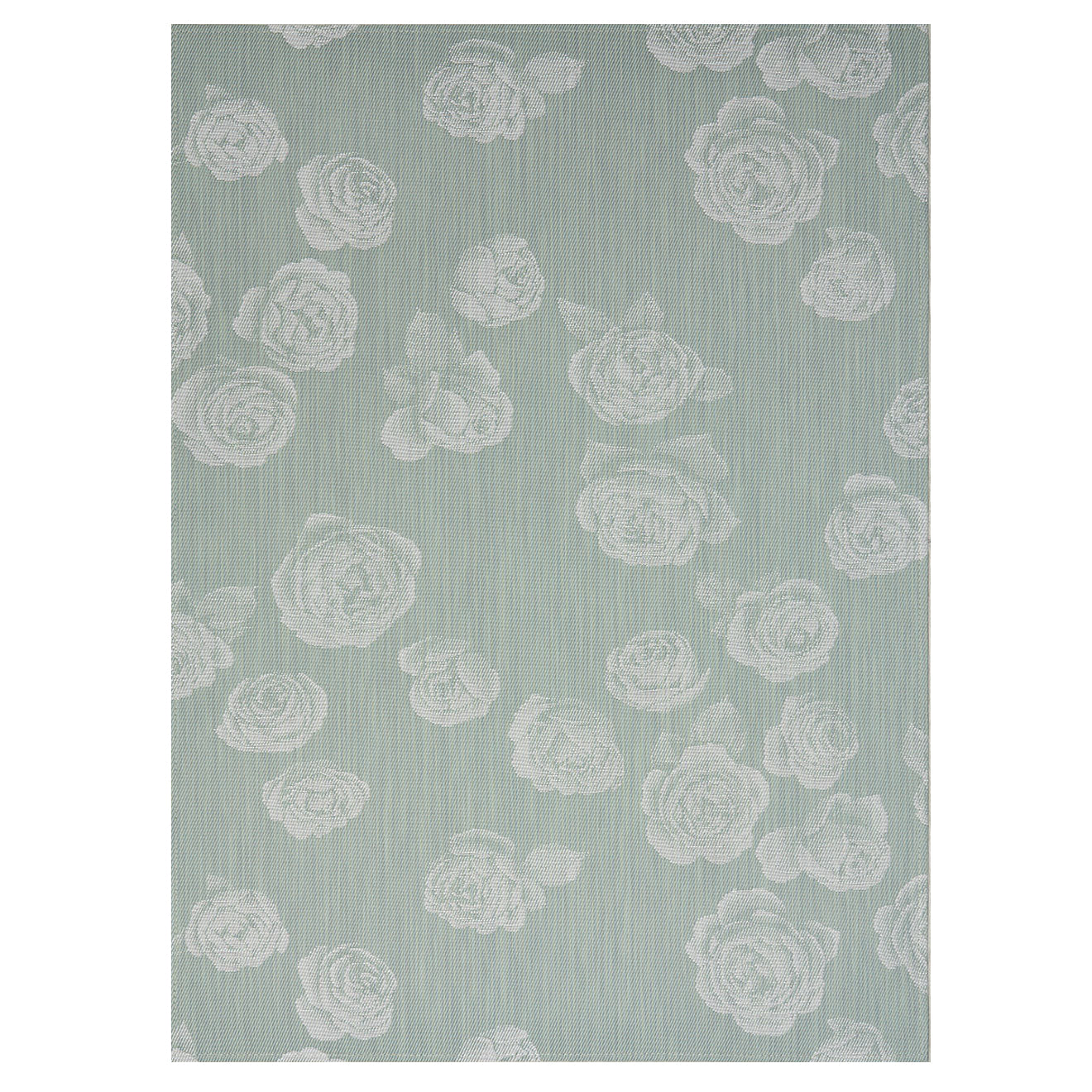 Abalone Woven Floor Mat in Muted Light Blue Green with White