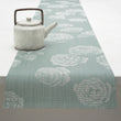 14'' x 72'' Table Runners in Muted Light Blue Green Base with Light Neutral Beige