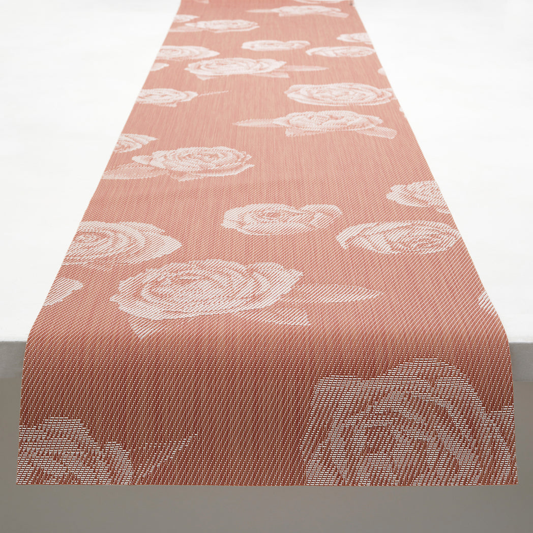 Rosette Table Runners - Burnt Coral With Prop