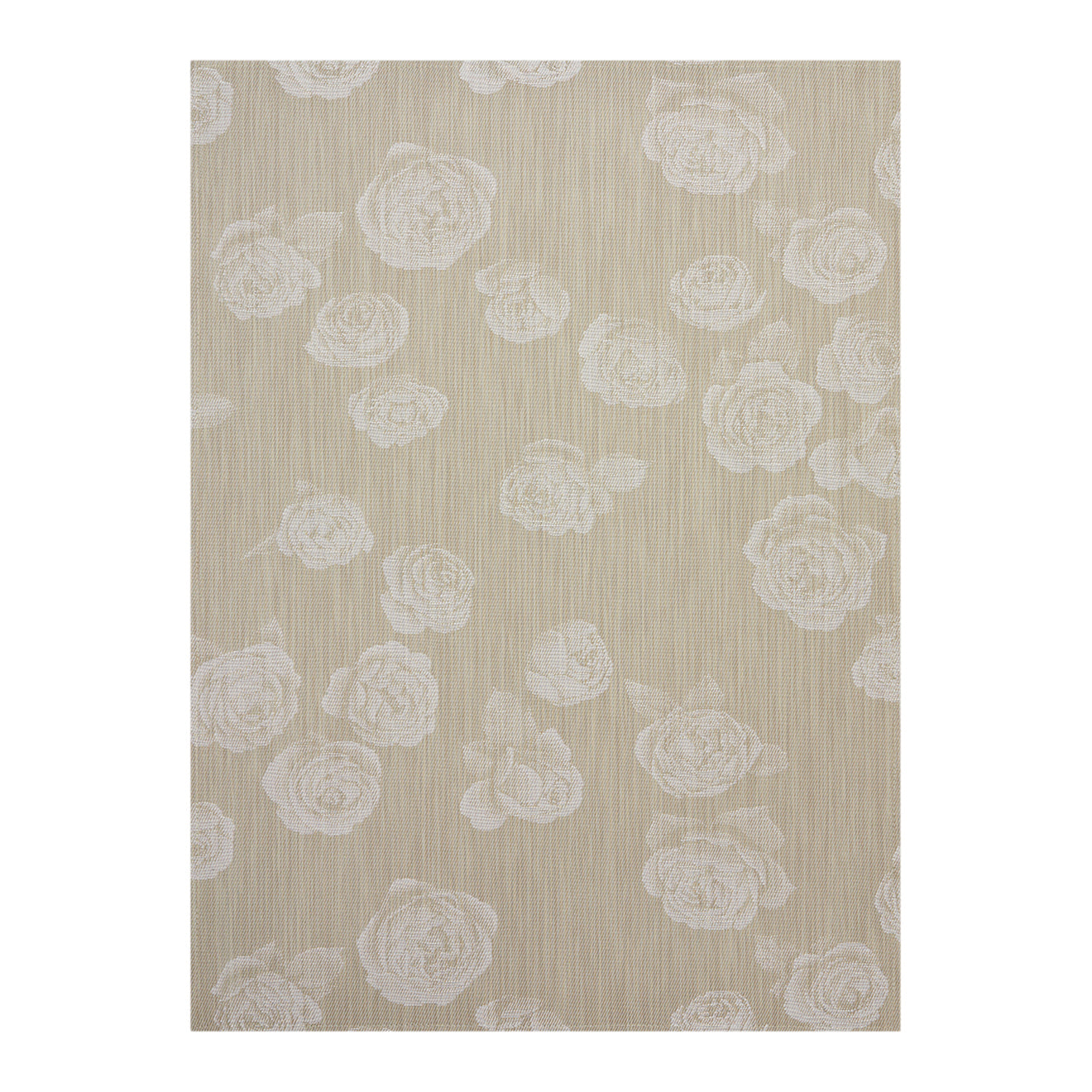 Flax Woven Floor Mat in Light Neutral Beige with White