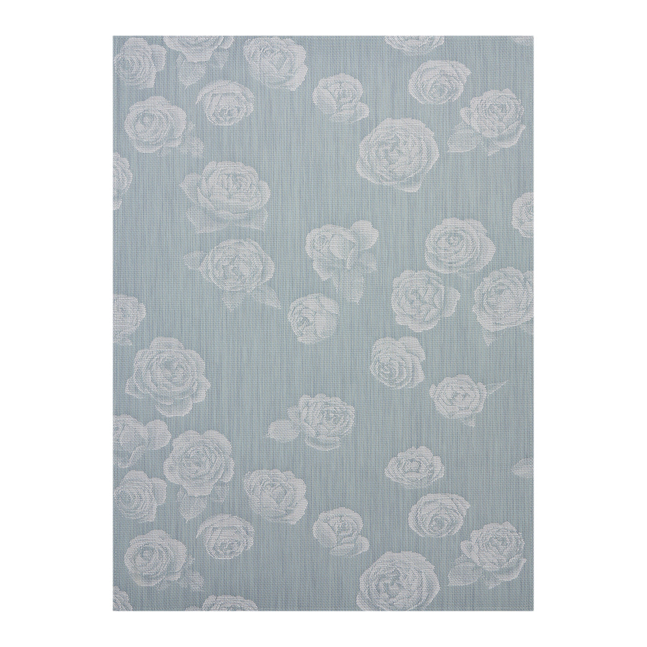 Sea Woven Floor Mat in Muted Light Blue with White