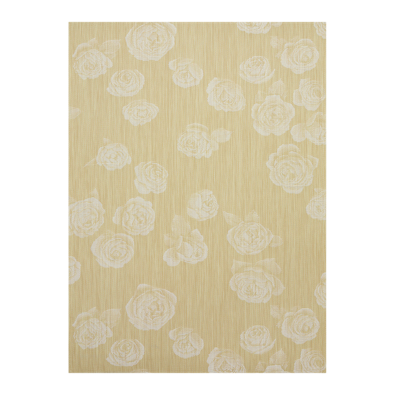 Wheat Woven Floor Mat in Mustard with White
