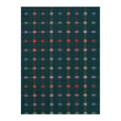 Fir Woven Floor Mat in Dark Green Base with Turquoise, Dark Pink, Light Green Lavender and Vivid Red Orange
