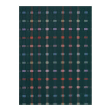 Fir Woven Floor Mat in Dark Green Base with Turquoise, Dark Pink, Light Green Lavender and Vivid Red Orange
