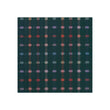 Square Woven Floor Mat in Dark Green Base with Turquoise, Dark Pink, Light Green Lavender and Vivid Red Orange