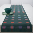 14'' x 72'' Table Runners in Dark Green Base with Turquoise, Dark Pink, Light Green Lavender and Vivid Red Orange