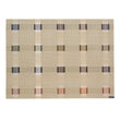 Wheat Placemats in Midtone Warm Beige Base with Black, Dark Green, Light Pink, Golden Brown and White