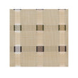 Wheat Woven Floor Mat in Midtone Warm Beige Base with Black, Dark Green, Light Pink, Golden Brown and White