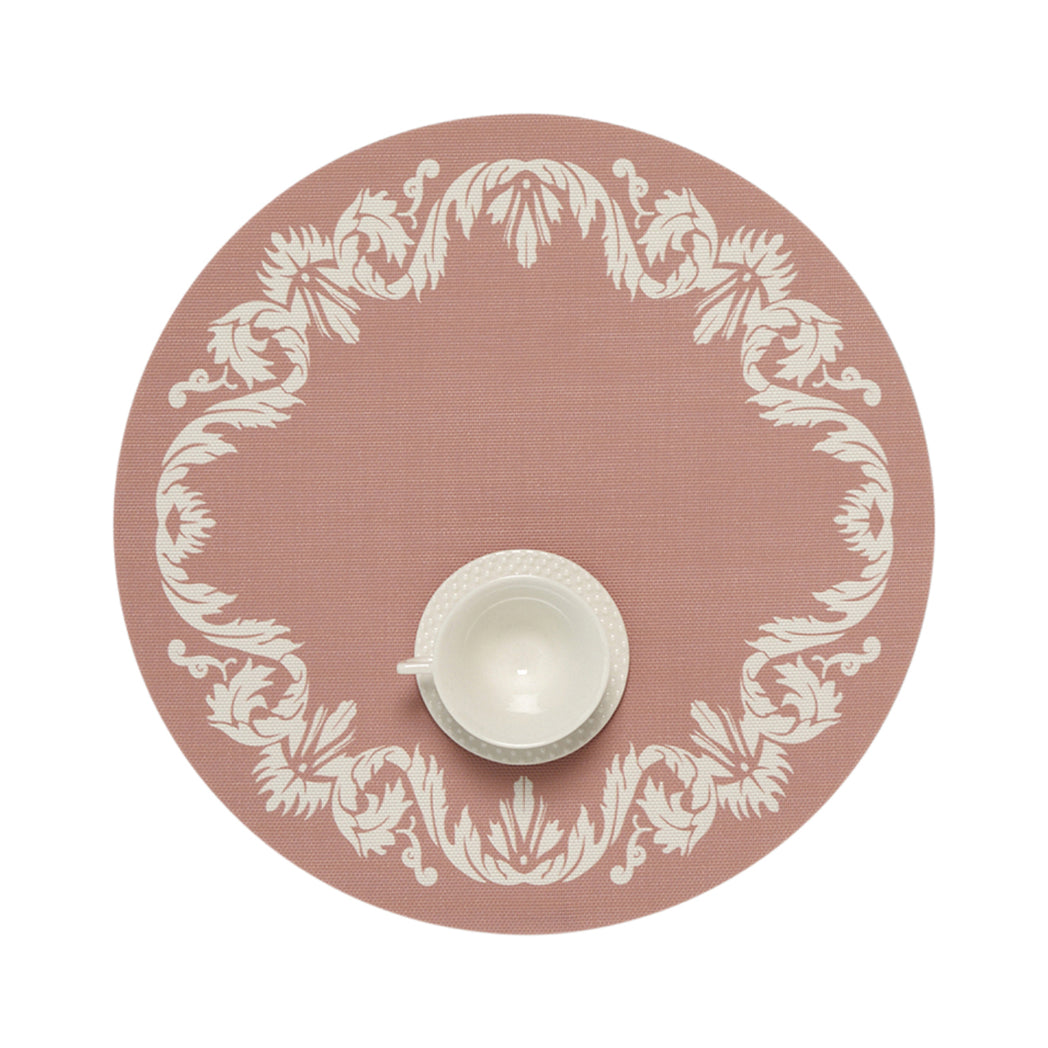 Burnt Coral Placemats in Muted Midtone Warm Red with White