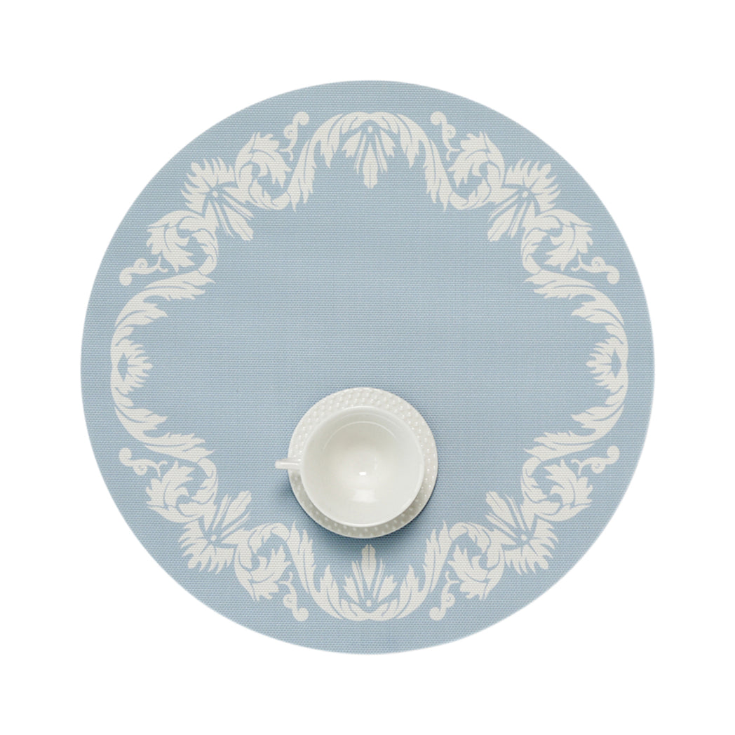 Sea Placemats in Muted Light Blue with White