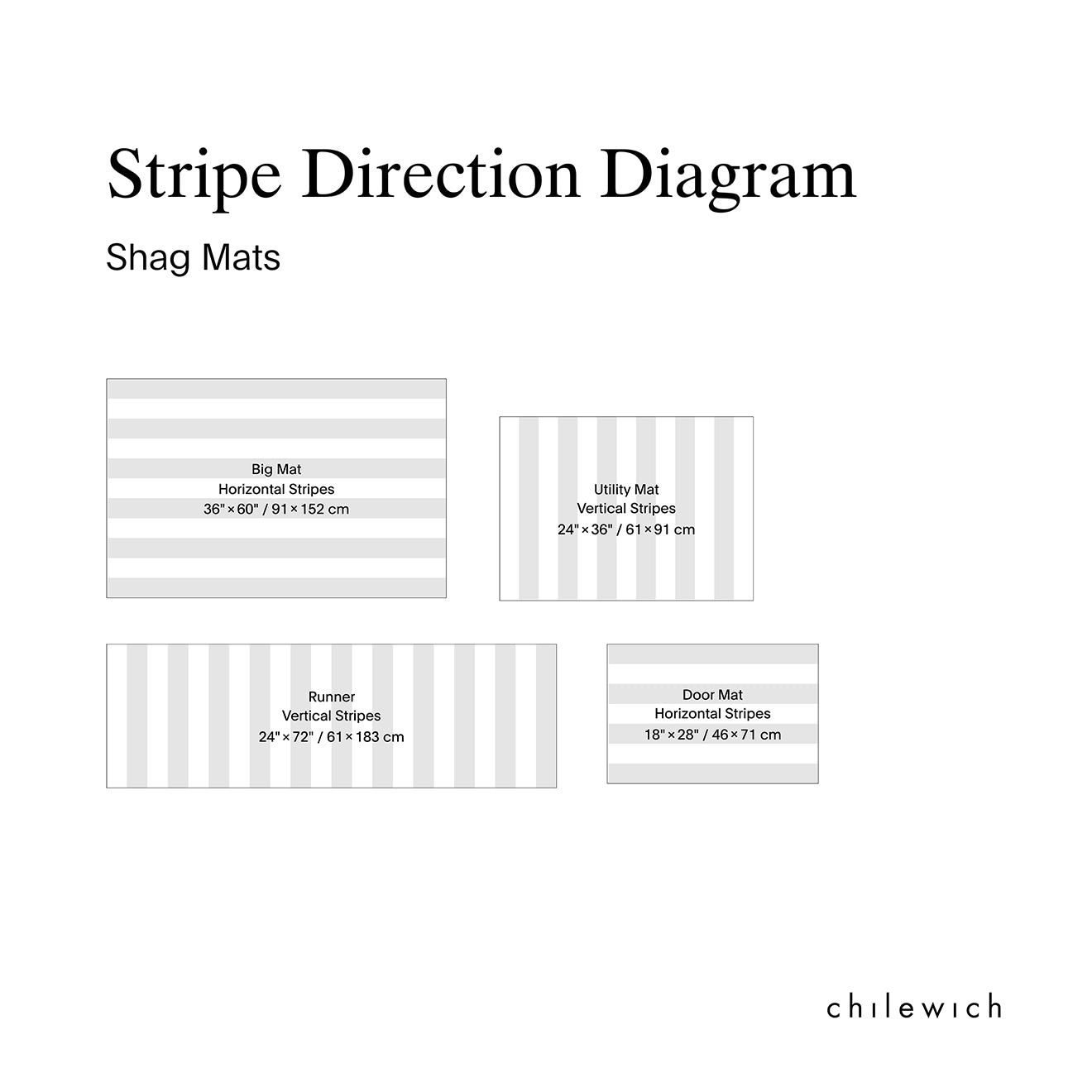 Domino Stripe Shag Mats