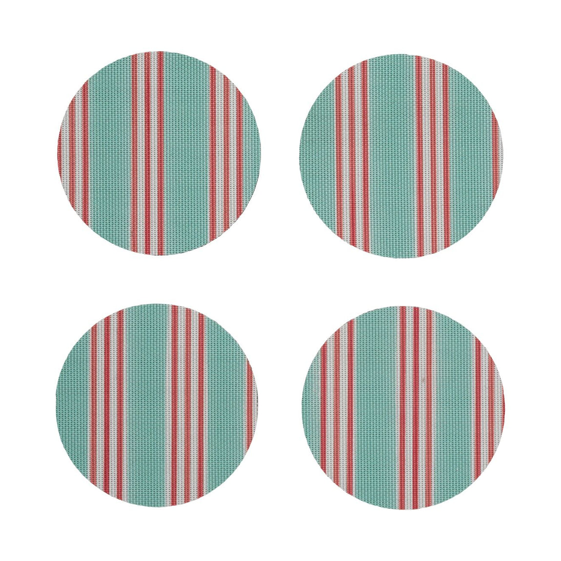 Festive Stripes Coasters - Mint