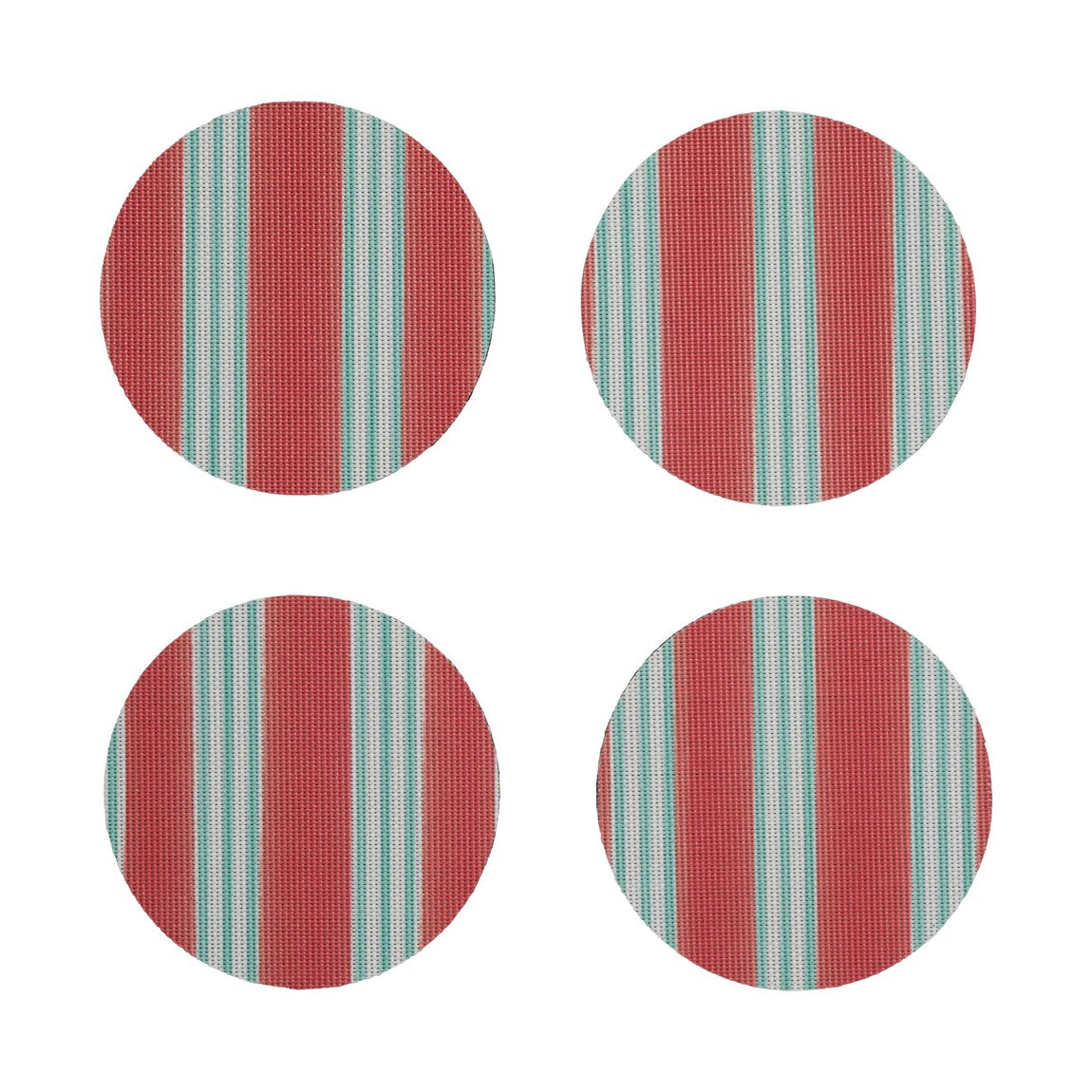 Festive Stripes Coasters - Red
