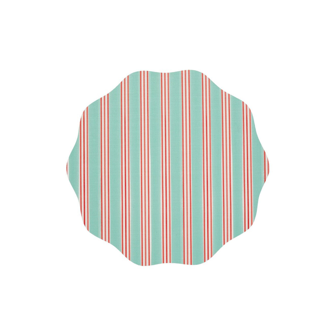 Festive Stripes Scallop Placemats - Mint
