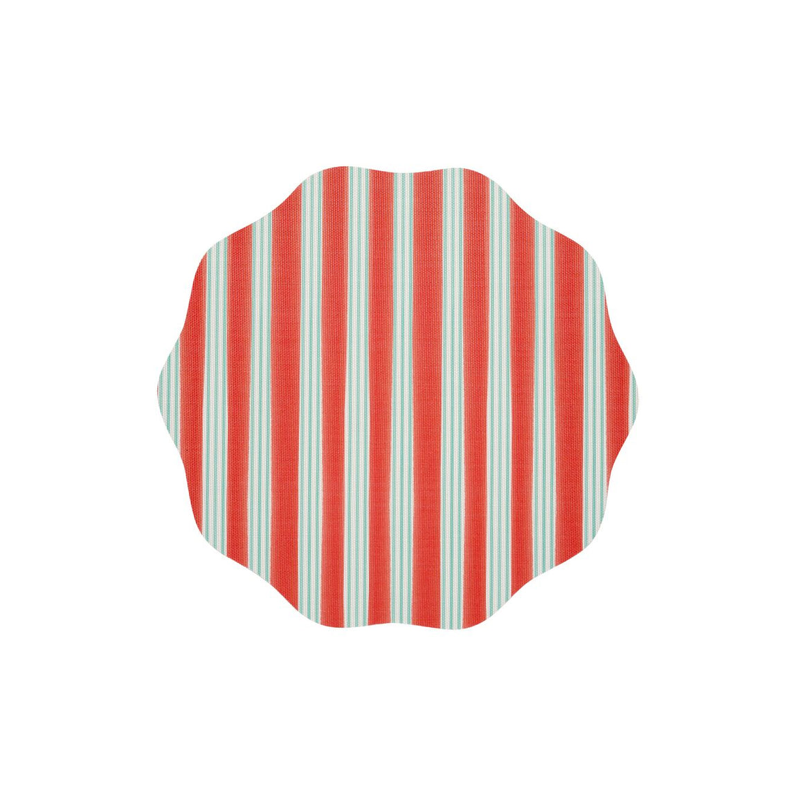 Festive Stripes Scallop Placemats - Red