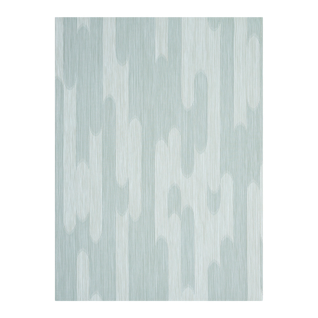 Spearmint Woven Floor Mat in Muted Light Blue Green with Light Neutral Beige
